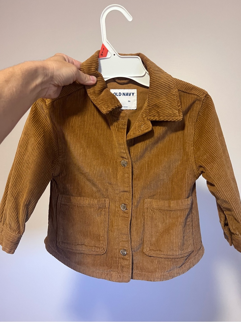 Old Navy Kids Corduroy button down Jacket shacket in Camel Brown 3T unisex NWOT